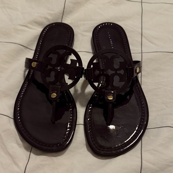 Tory Burch Shoes - Tory Burch Miller Sandals Dark‎ Purple Size 8.5
